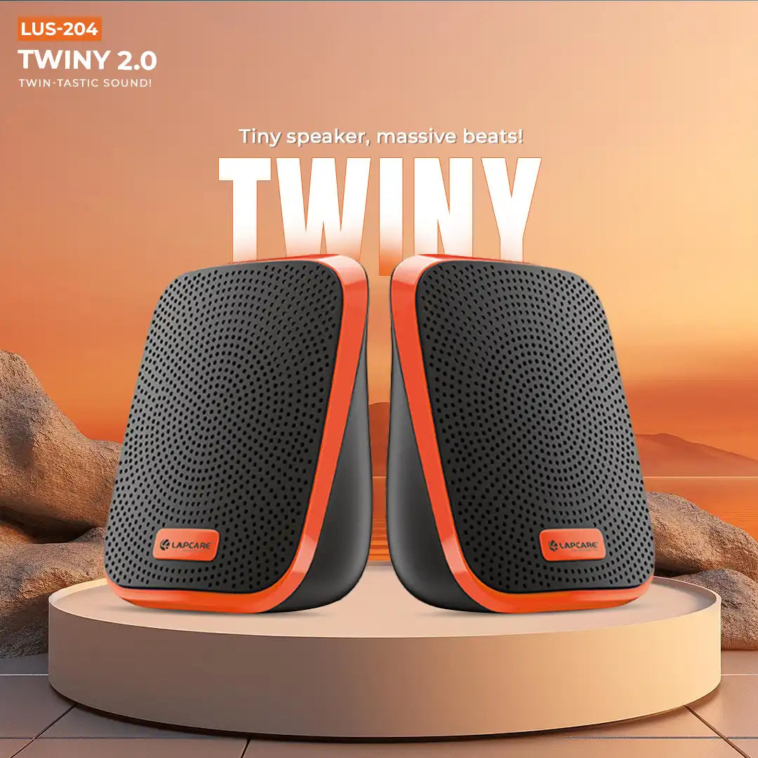 Twiny 2 Computer Speaker Orange (LUS-204)