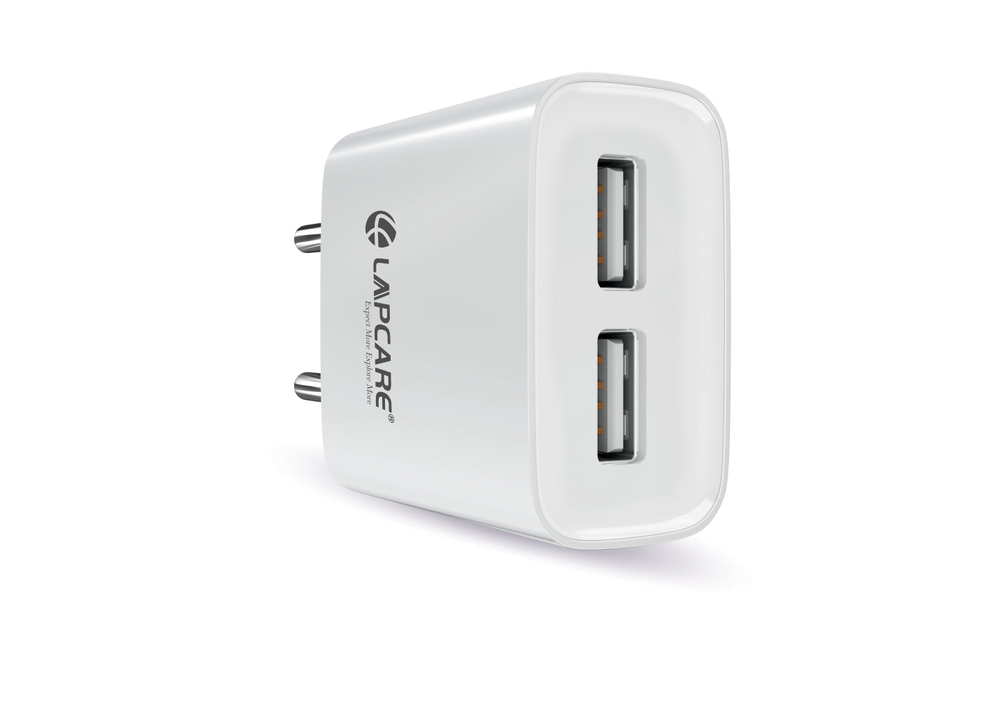 USB AC Adopter 5V, 2.1 Amp Double USB with Charging cable (White)