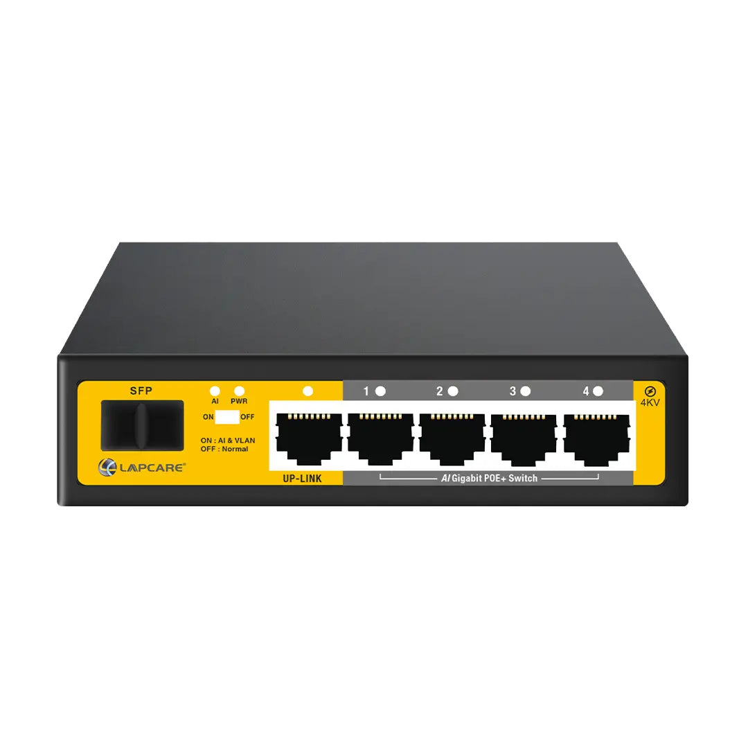 LPSG411F 12G POE Switch With  4*1000Mbps POE Port + 1*1000Mbps uplinked + 1*1.25G SFP