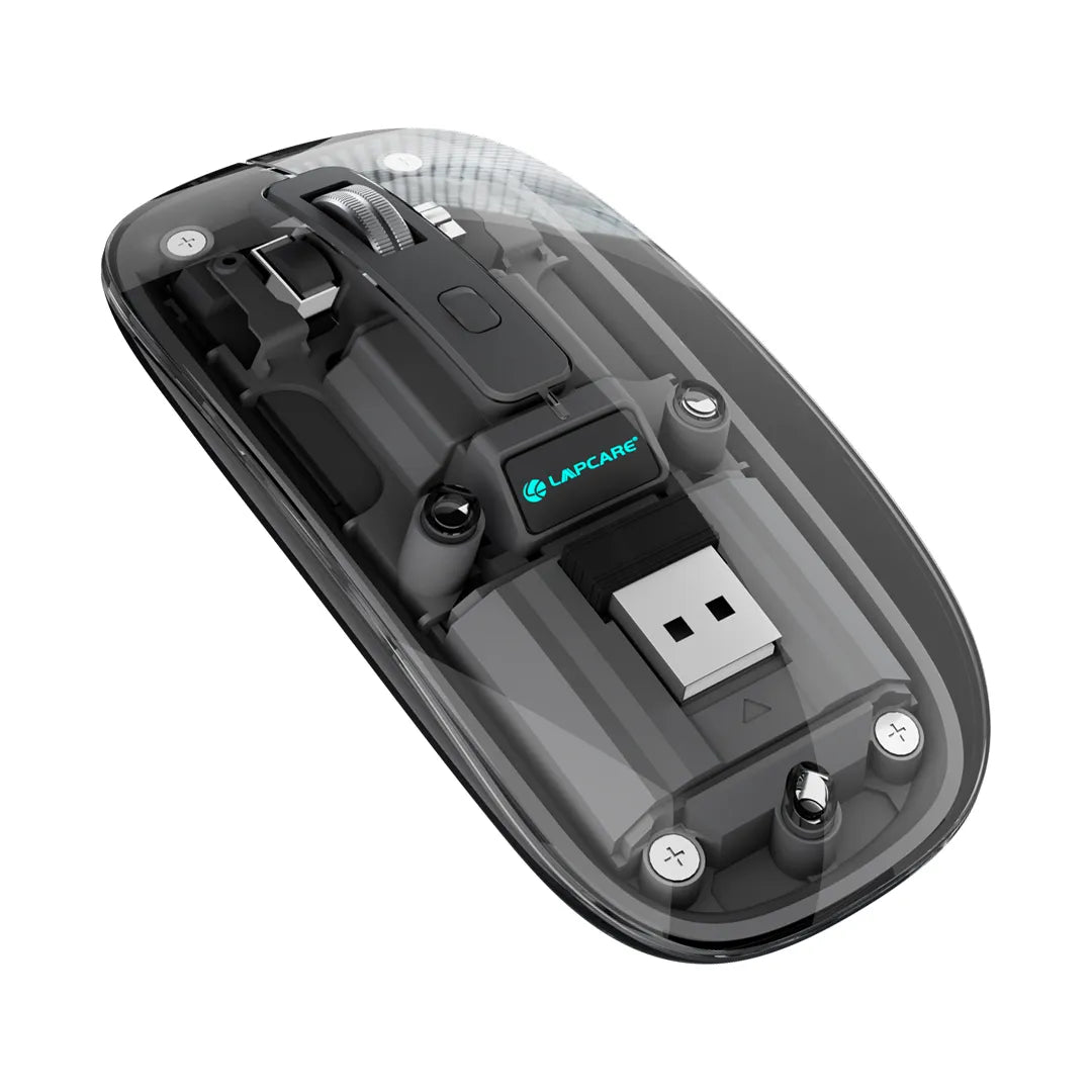 Trendy Wireless Mouse Transparent BT+2.4Ghz Grey (LMW-710)