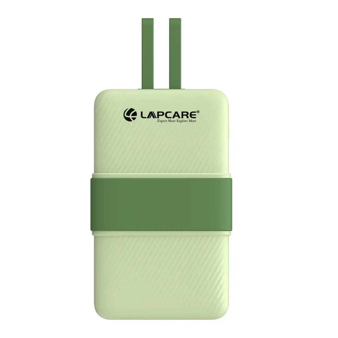 Volt 1 Poket Power bank With 3 output, 1 USB A port, 1 type c cable,1 lighting cable -Green(LBP-615)