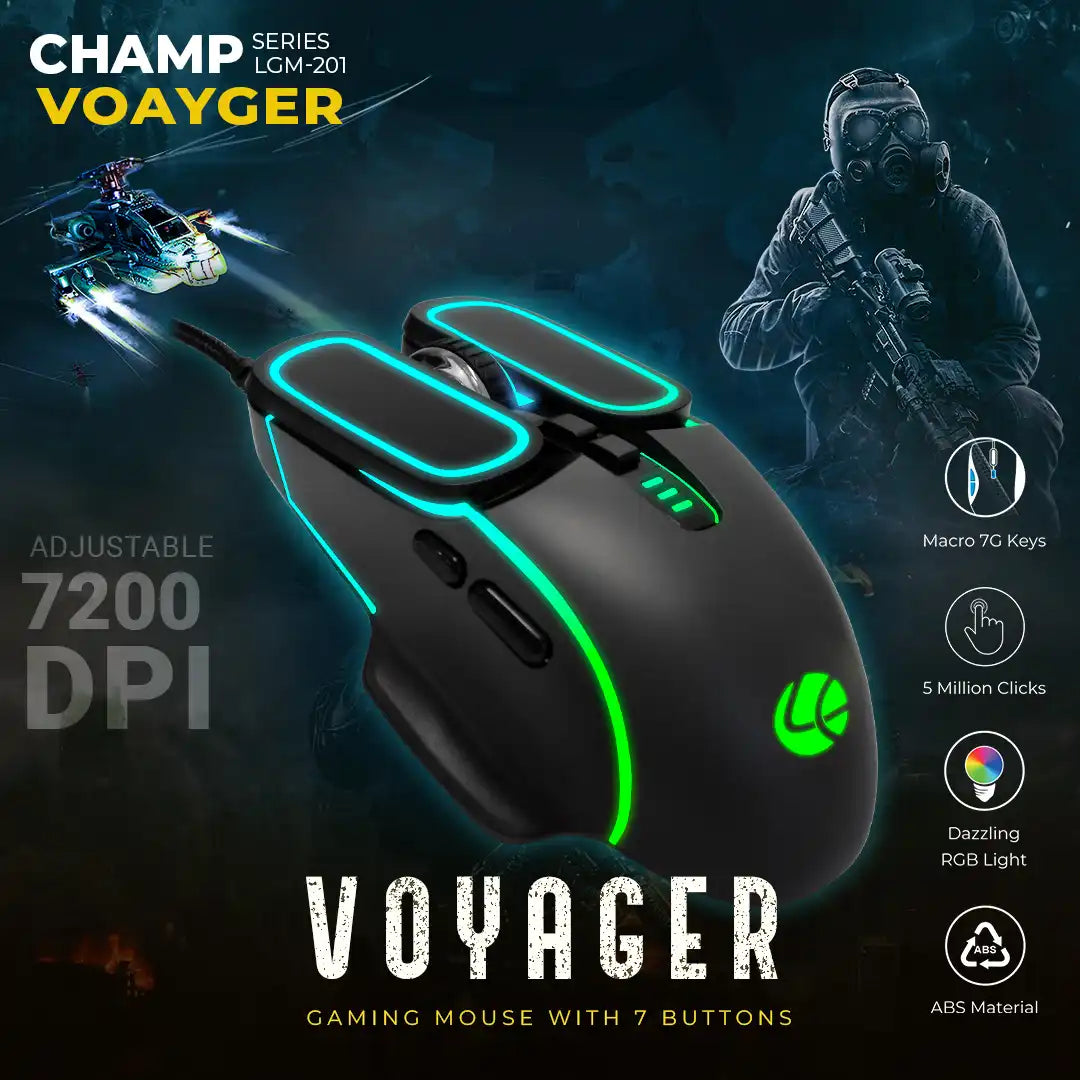 Voyager Champ Gaming RBG Mouse 7200dpi (LGM-201)