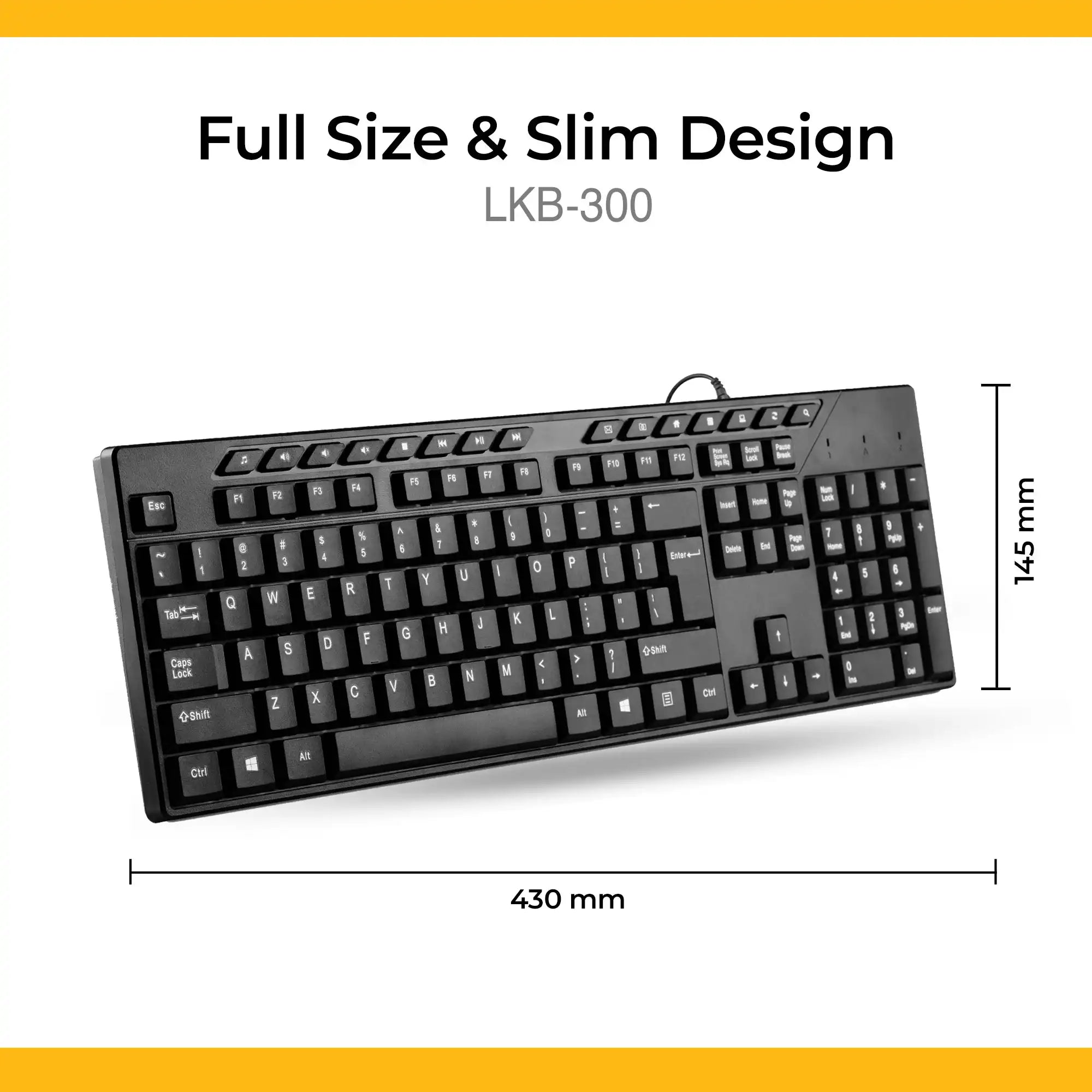 Alfa 1 Multimedia Wired USB Keyboard (LKB-300)