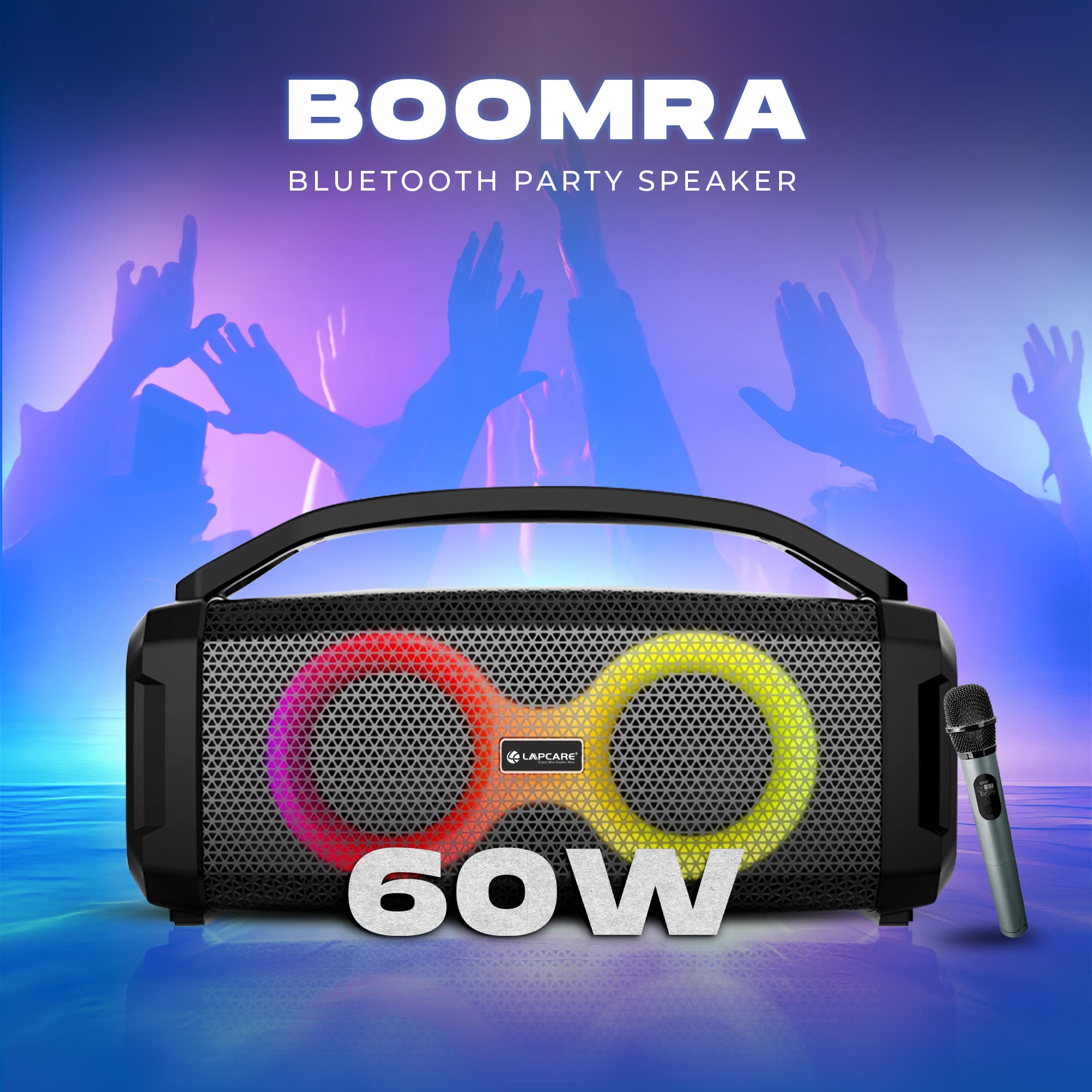 Boomra 60W Bluetooth Party Speaker With RGB Light & Wireless MIc (LBS-306)