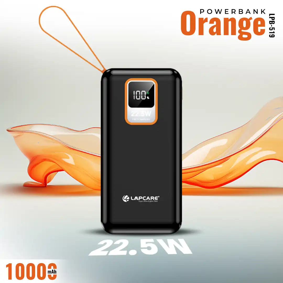 ORANGE 10000 mAh Power Bank with Wake Up Button (LPB-515)