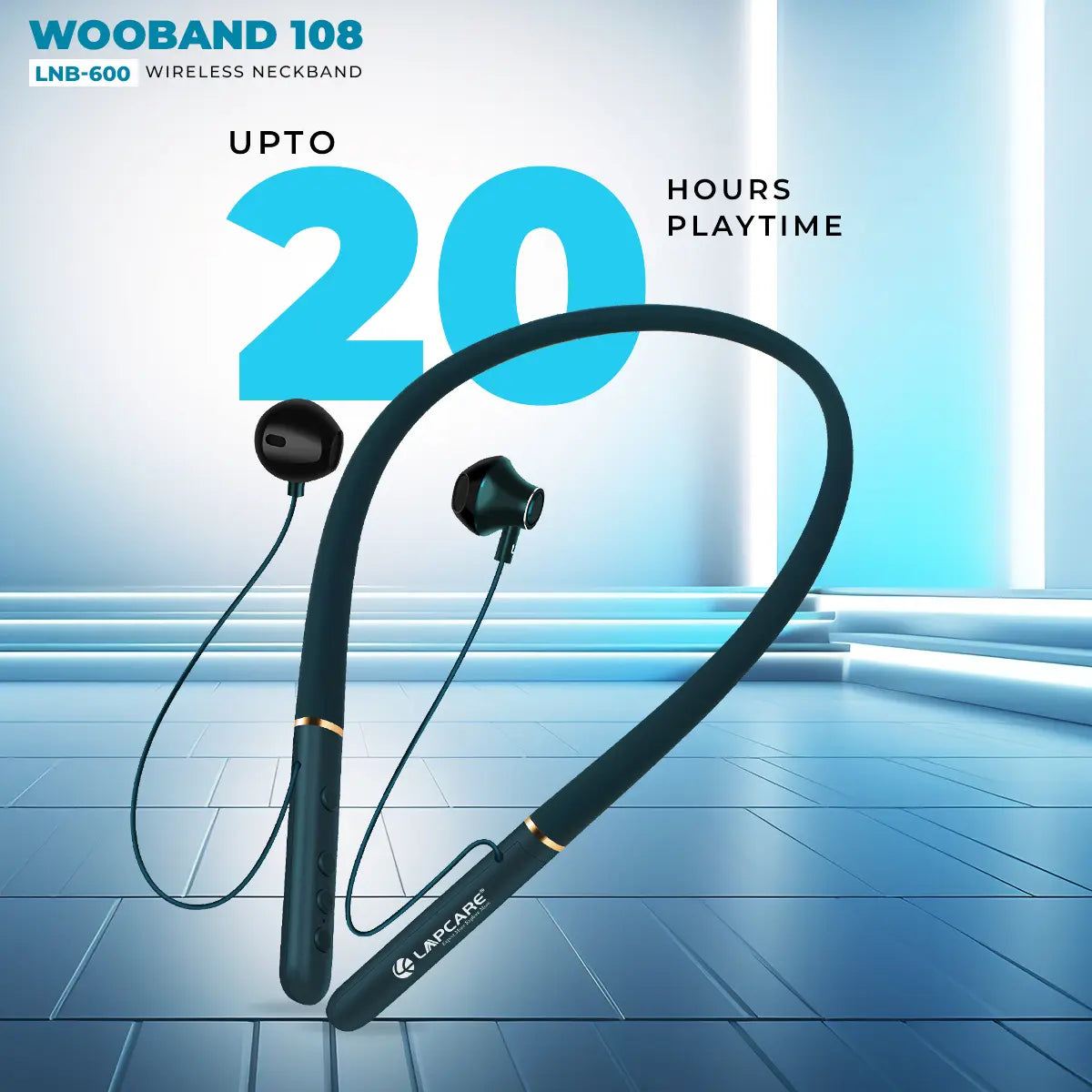 WOOBAND 108 Wireless Neckband Blue (LNB-600)