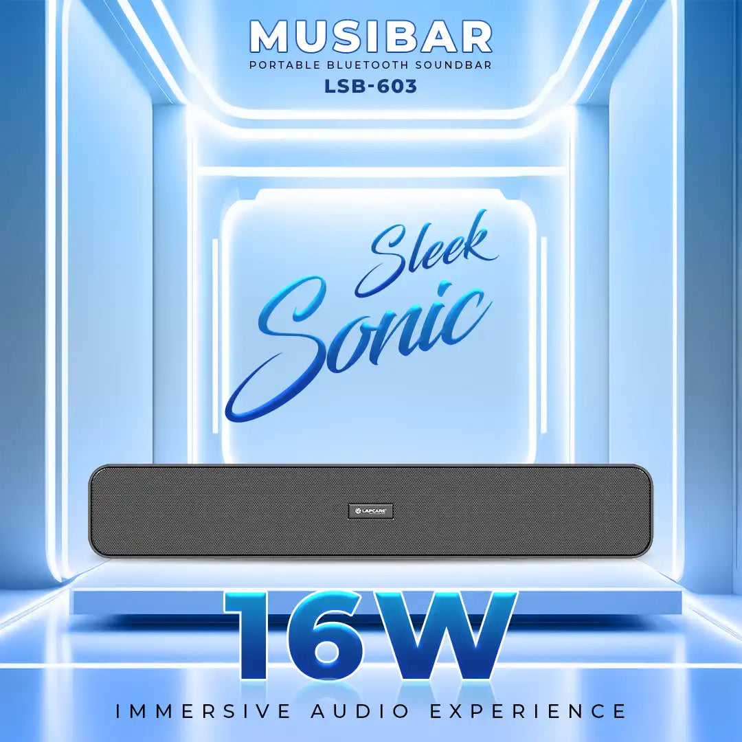 Musi Bar Portable 16W BT Soundbar Grey (LSB-630)