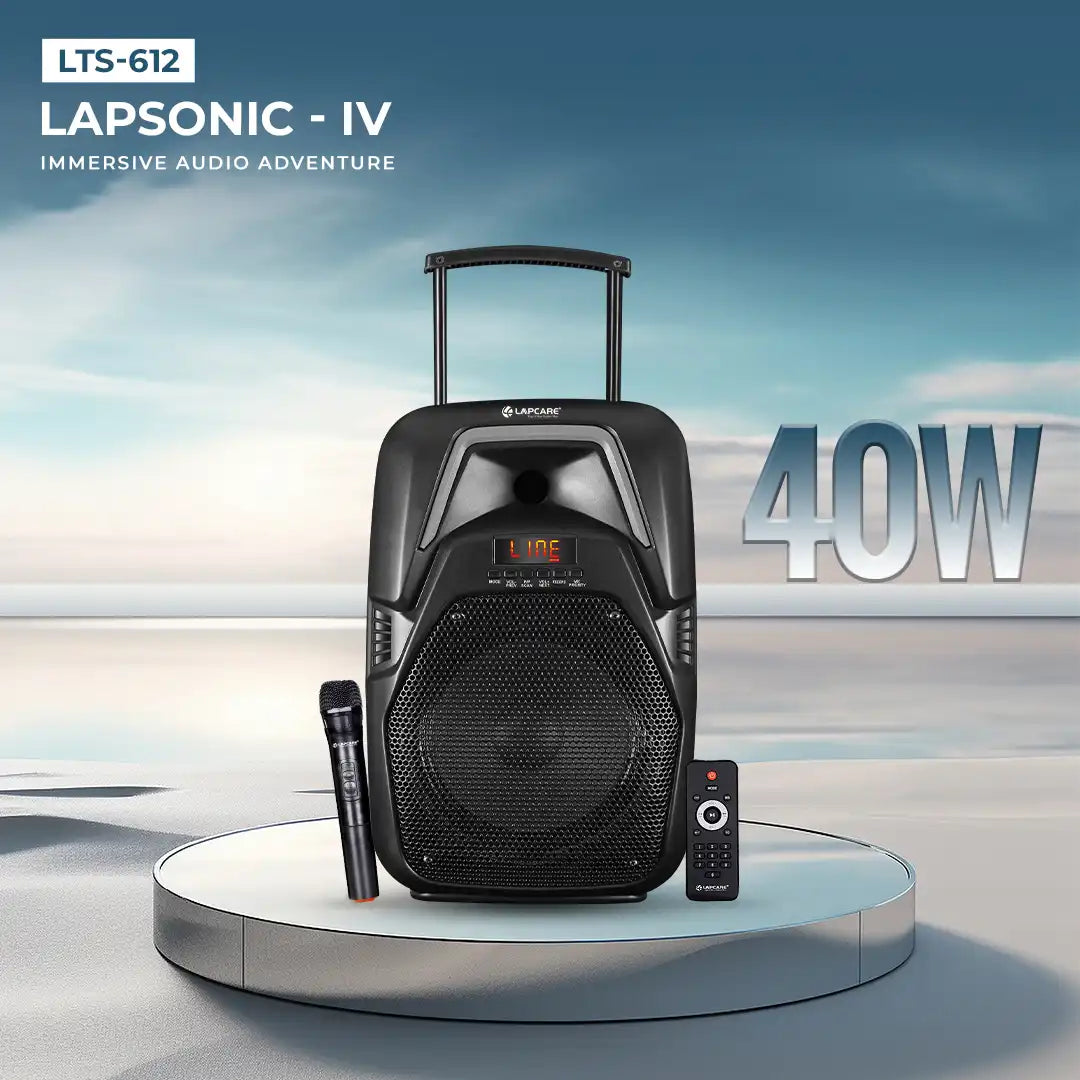 LAPSONIC IV 40W Portable Trolley Speaker with Wireless Mic (LTS-612)