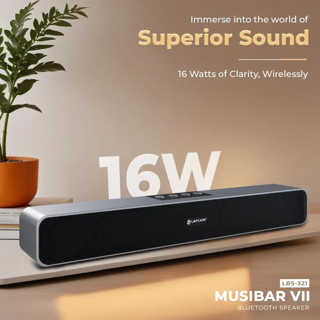 MUSI BAR 7 16W Portable BT Soundbar With Dynamic Drivers Grey (LSB-615)