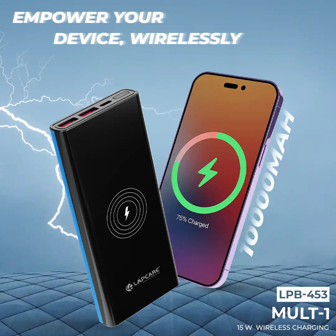 Mult I 10000mAh Power Bank Black+Blue (LPB-453)