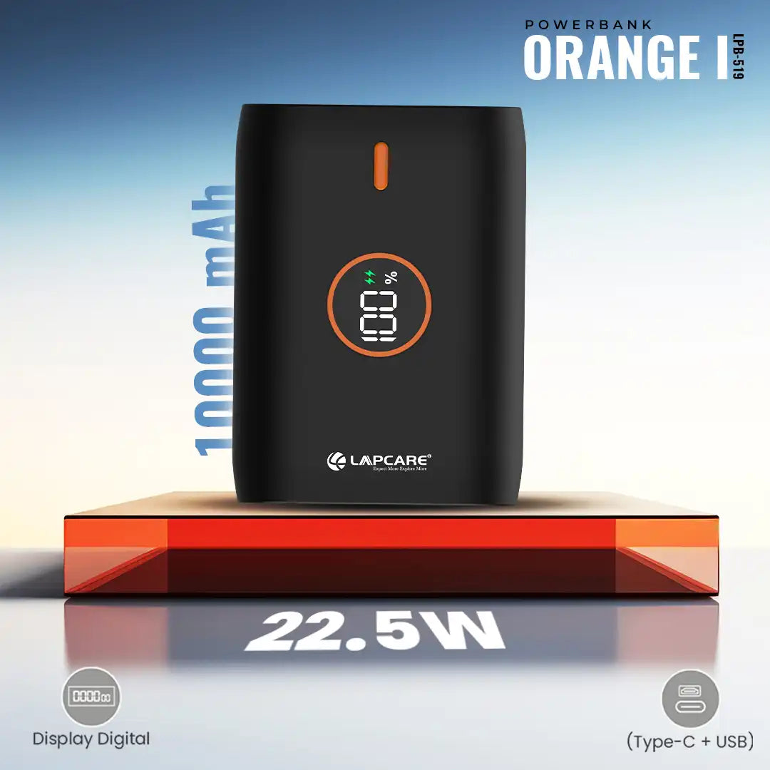 ORANGE I 10000 mAh Pocket Size Power Bank (LPB-516)