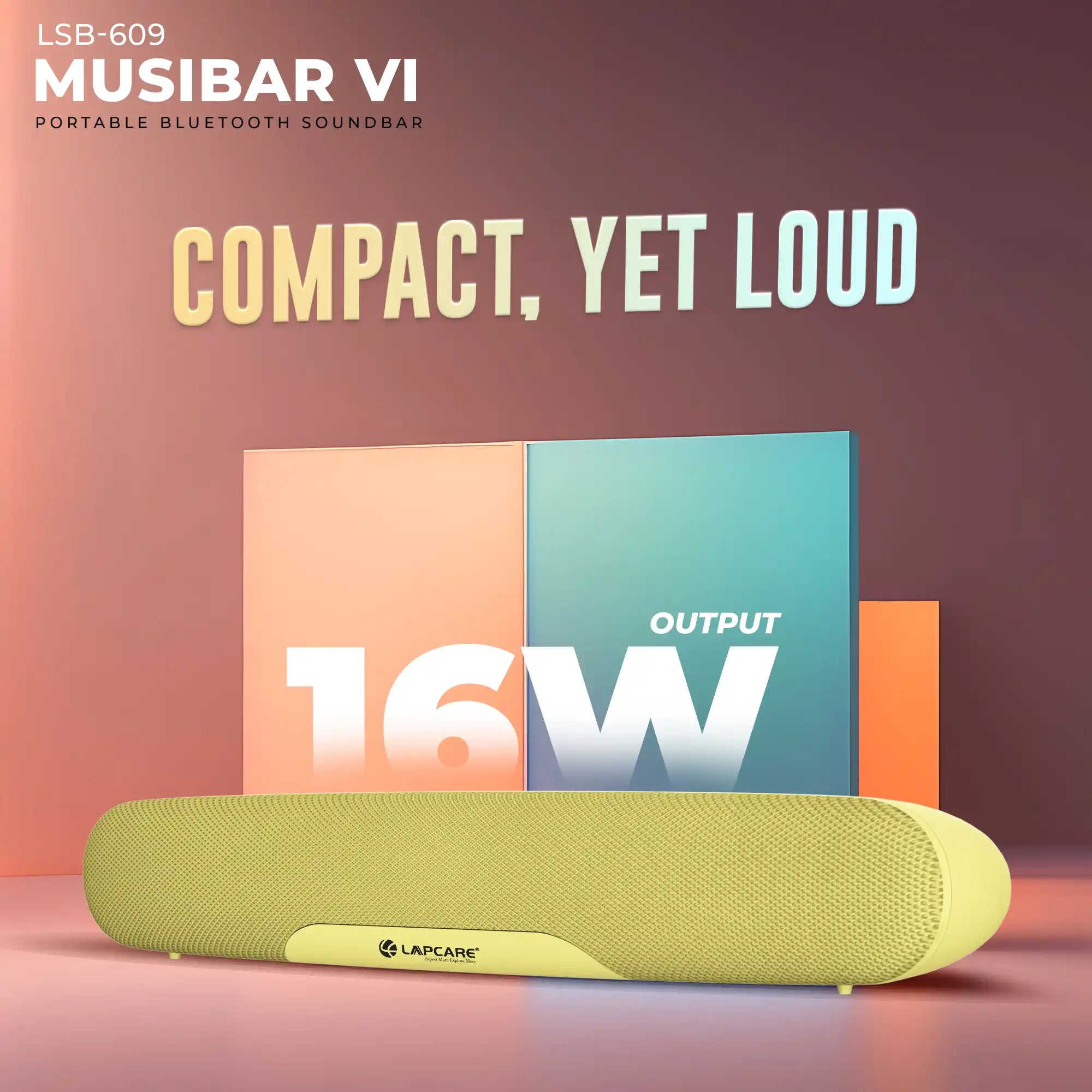 Musi Bar VI Portable 16W BT Soundbar Yellow (LSB-609)