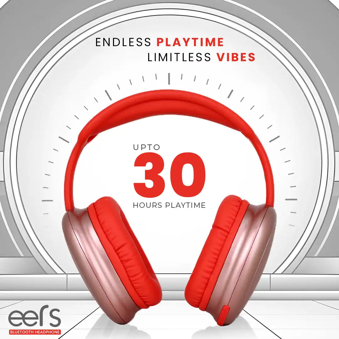 EERS Wireless Bluetooth Headphone With Upto 30 Hrs* Playtime (Metallic Rose Gold)