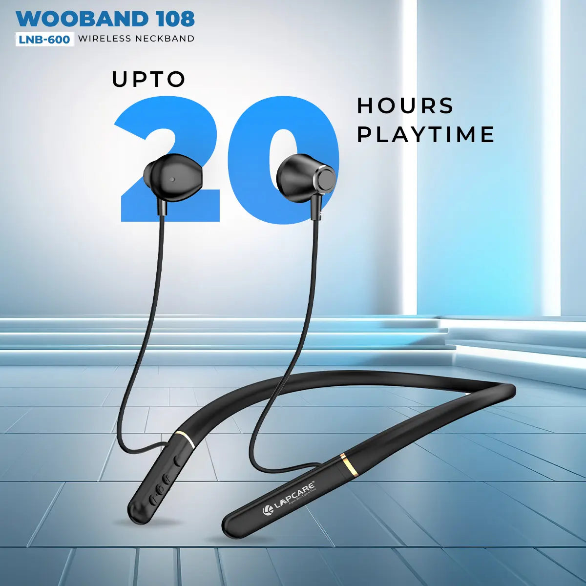 WOOBAND 108 Wireless Neckband Black (LNB-600)