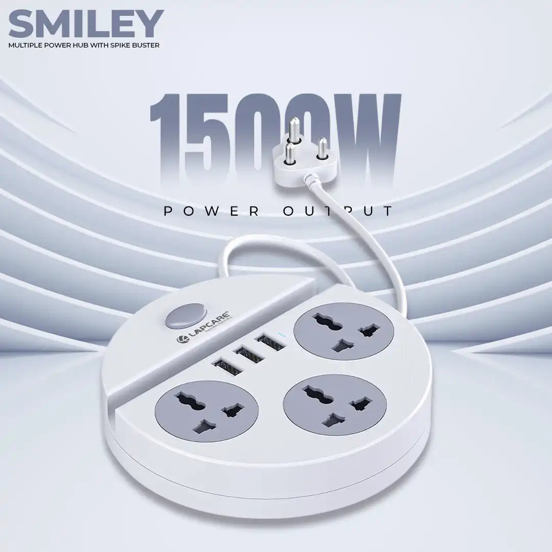 Smiley 3AC Socket Power Extension with 3 USB (Lapex-003)