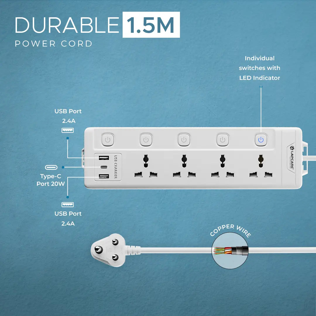 Surgee Smart With 4AC Outlet, 2 USB, Type-C (LPS-114)