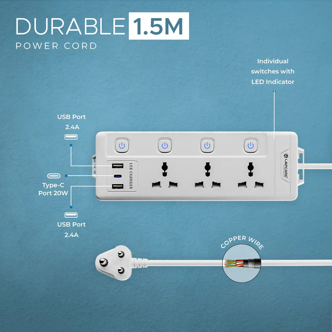 Surgee Smart With 3AC Outlet, 2 USB, Type-C (LPS-111)