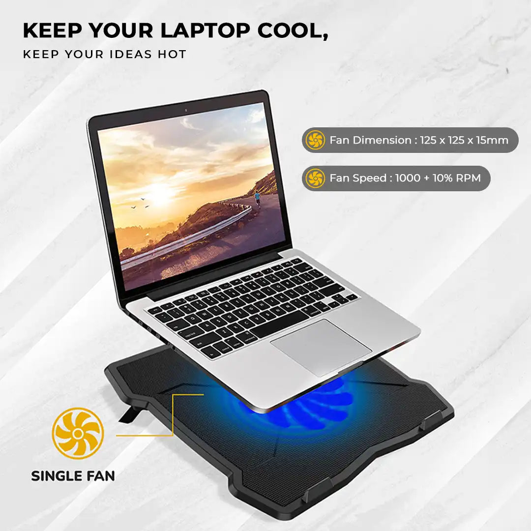 Lapkool 1 Cooling Pad with Single Fan Laptop Stand