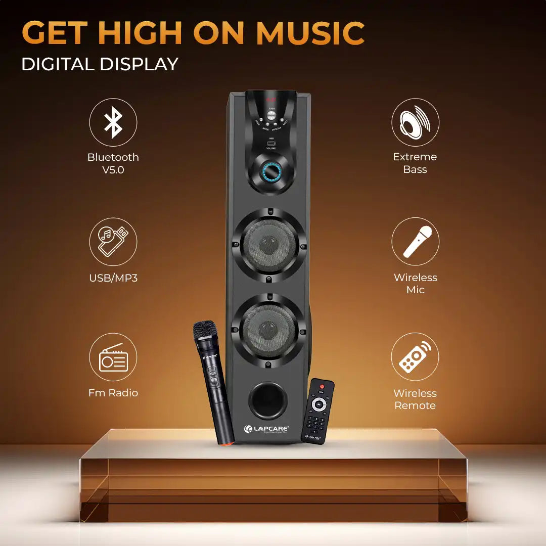 Dhamaka 50W Tower Speakers with Wireless Mic (LTS-603)