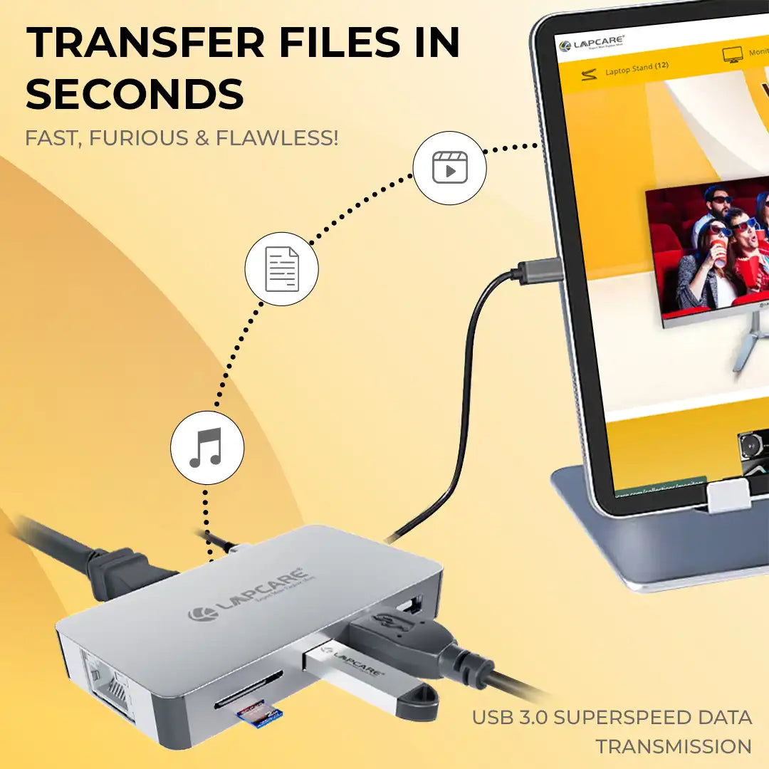 Lap-C 8 in 1 extended Travel Docking Station