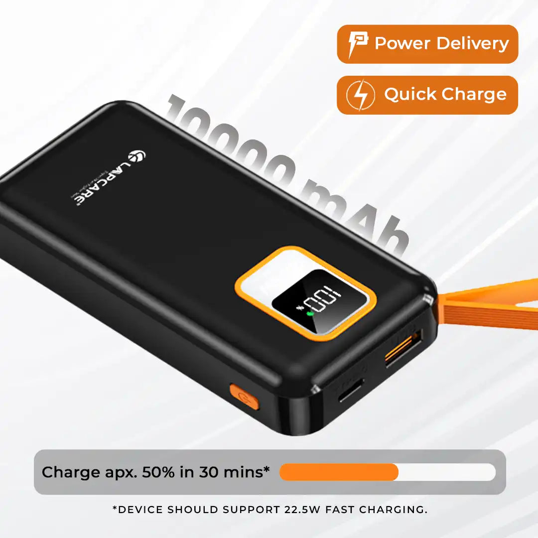 ORANGE 10000 mAh Power Bank with Wake Up Button (LPB-515)