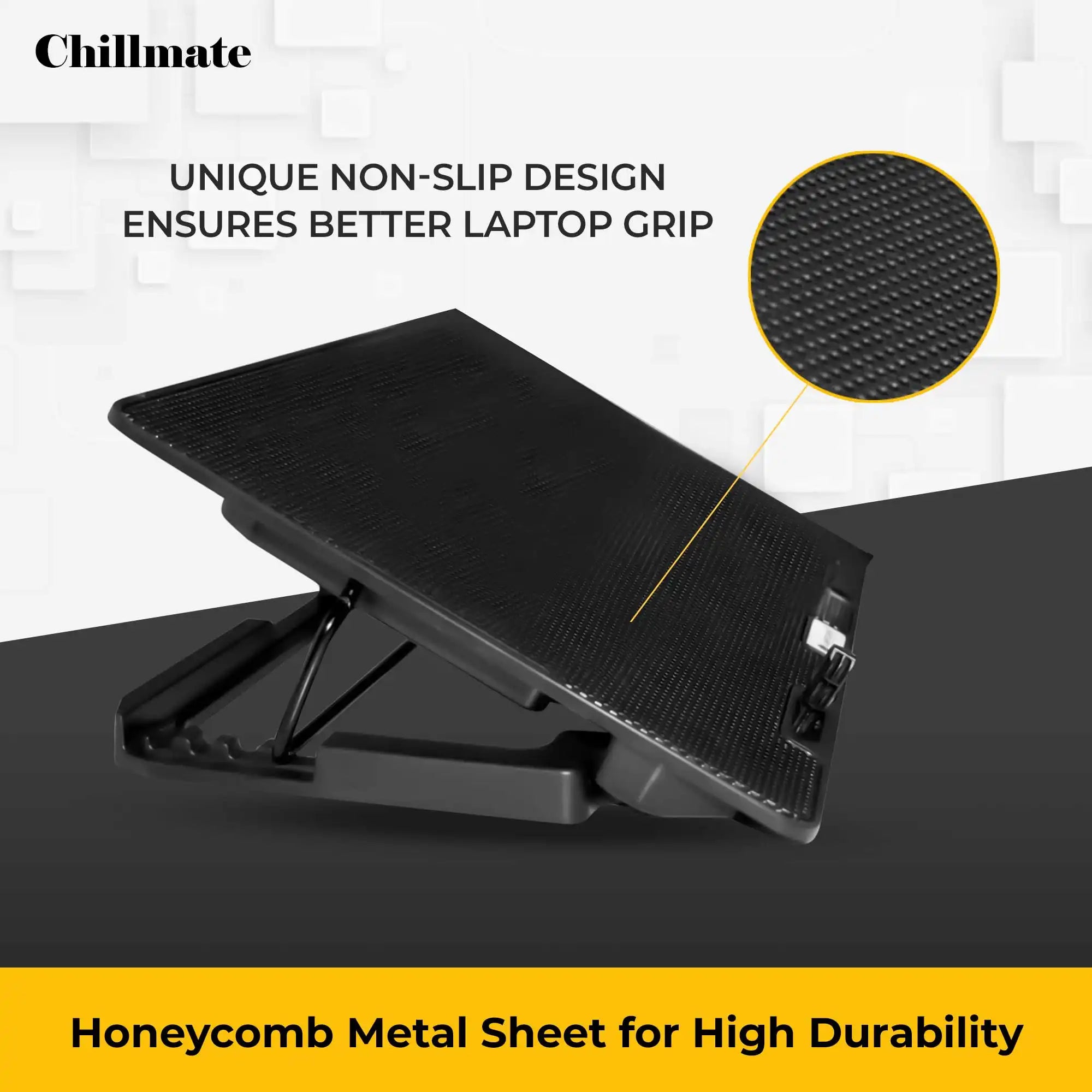 Chillmate - Cooling Pad, 2 USB Port, Dual Fan, upto 15.6" Laptop