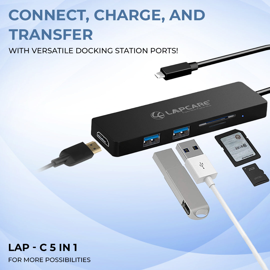 Type C 3.1 - 5 in 1 Travel Docking station (2*USB / HDMI/ Card Reader)