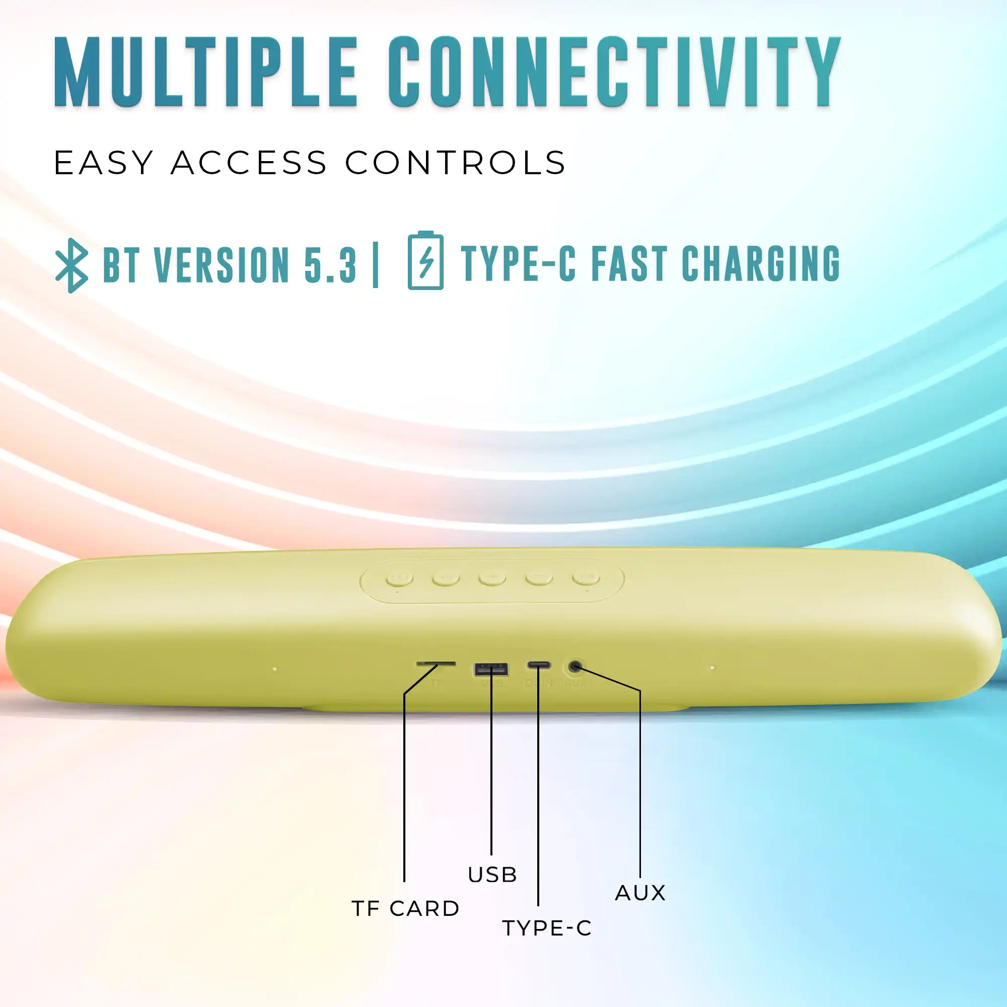 Musi Bar VI Portable 16W BT Soundbar Yellow (LSB-609)