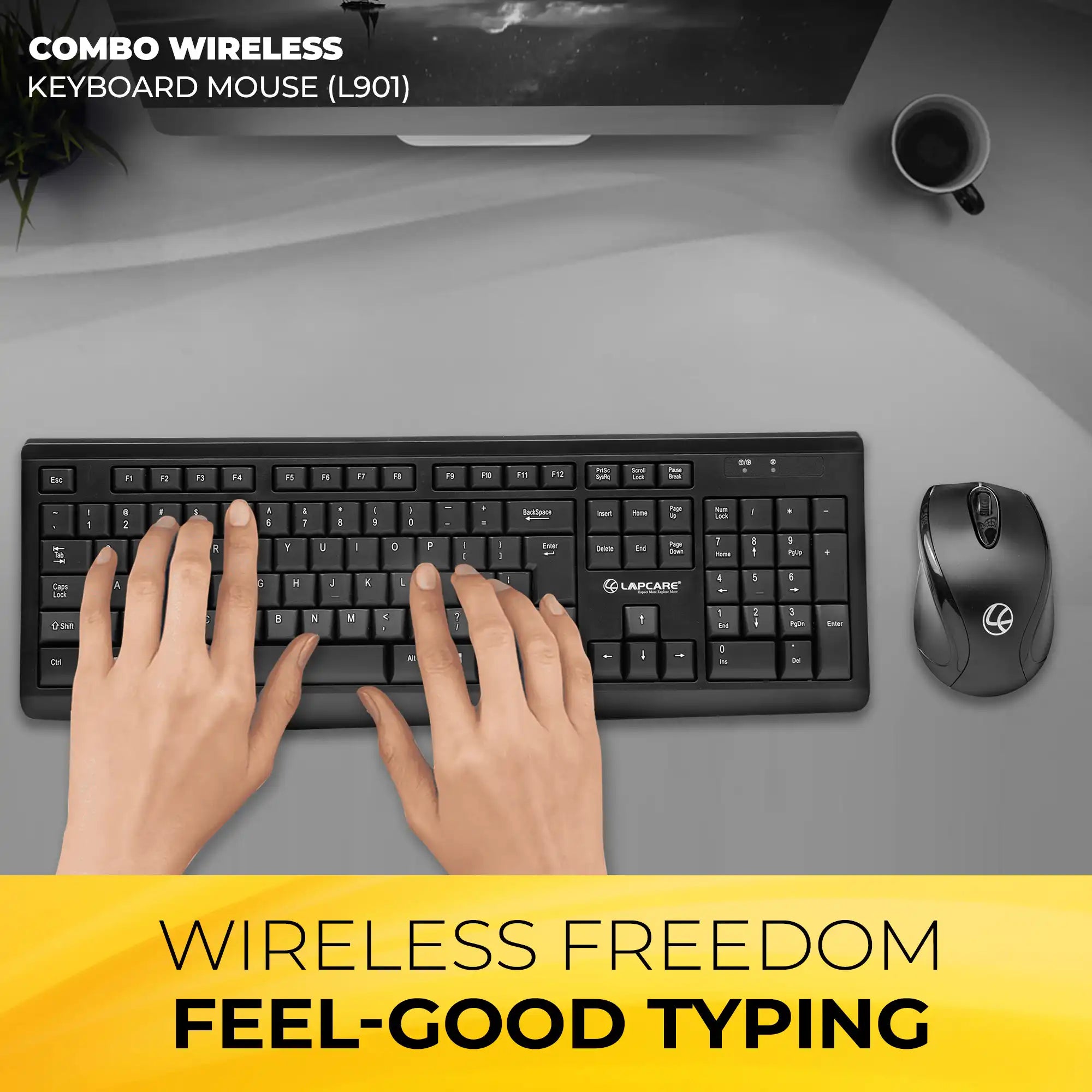 Wireless Combo 104 Key Keyboard + Mouse 1200dpi - non Multimedia