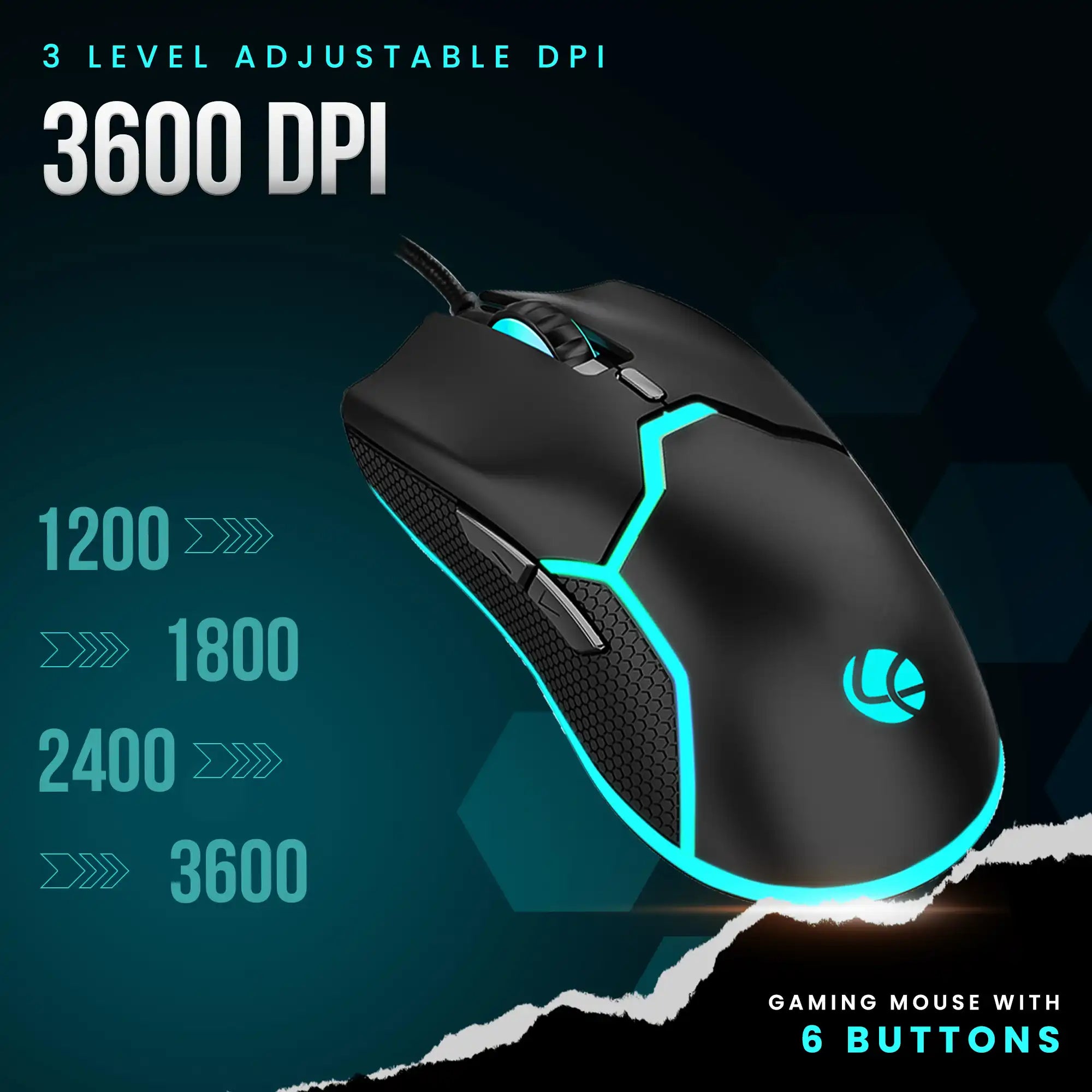 Champ Razor Gaming RBG Mouse 3600dpi (LGM-204)