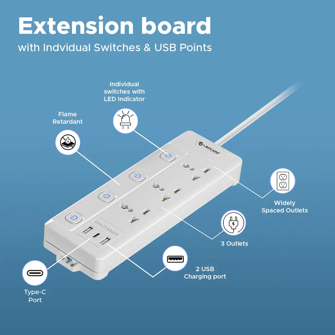 Surgee Smart With 3AC Outlet, 2 USB, Type-C (LPS-111)