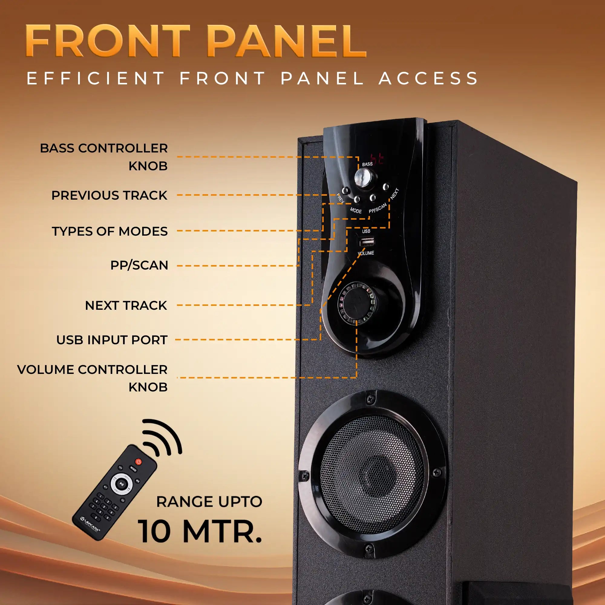 Dhamaka 50W Tower Speakers with Wireless Mic (LTS-603)