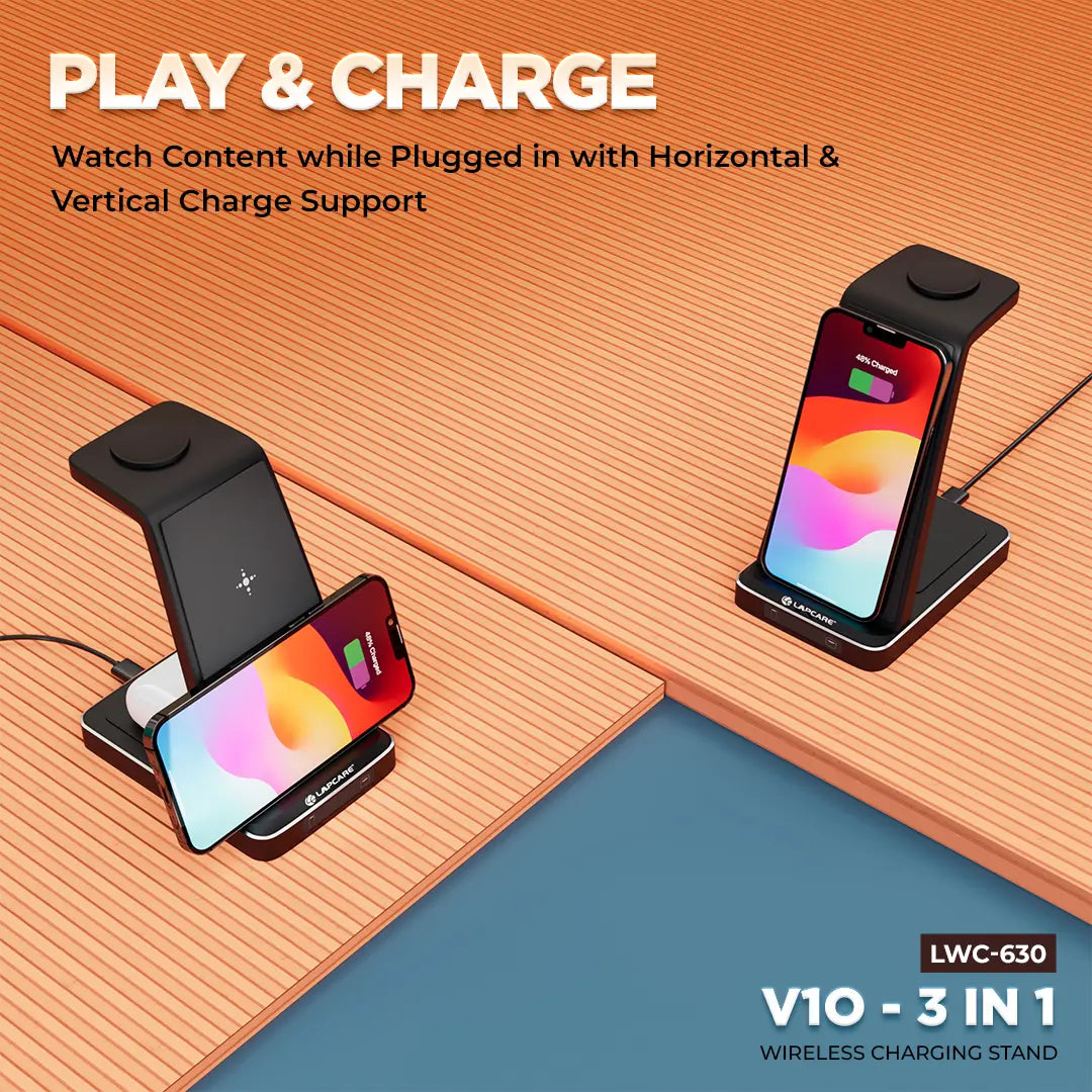 VIO 3 IN 1 Wireless Charging Stand With Multiple Protection (LWC-630)