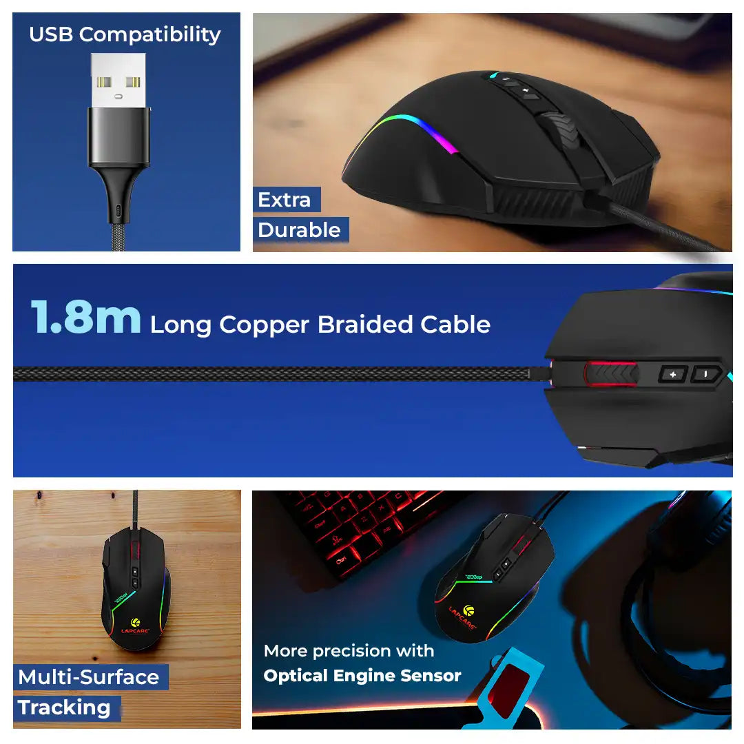 Champ LGM-108 7200dpi RBG Gaming Mouse