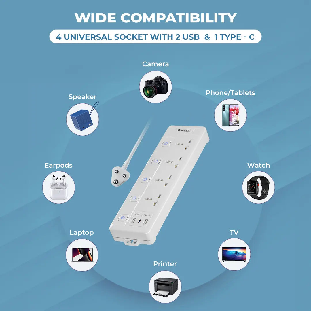 Surgee Smart With 4AC Outlet, 2 USB, Type-C (LPS-114)