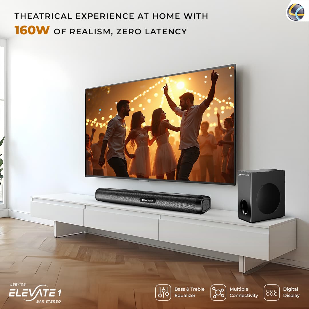 Elevate I 160W Bluetooth Stereo Sound bar 3D Surround Sound & Multiple Input Modes