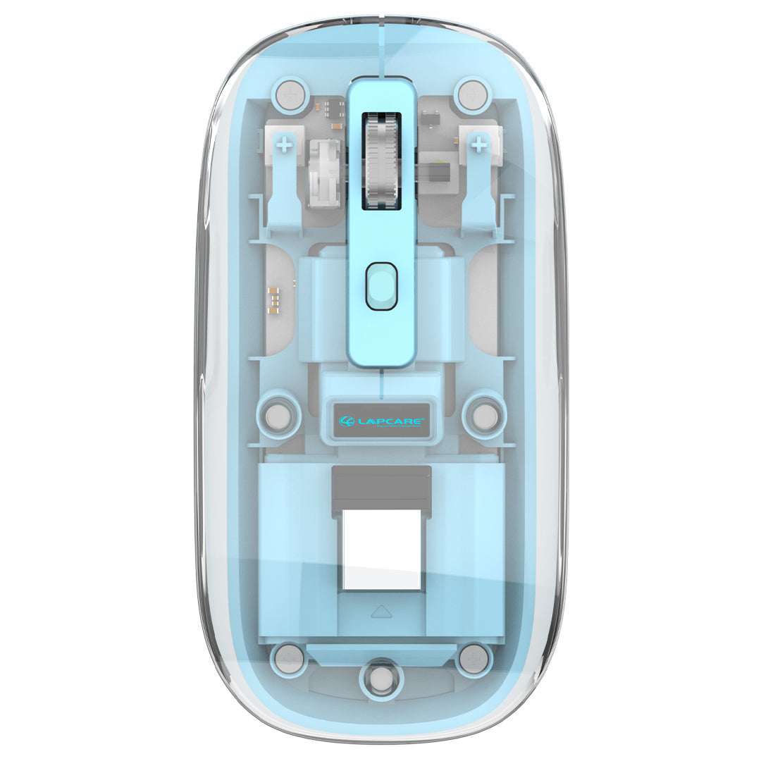 Trendy Wireless Mouse Transparent BT+2.4Ghz Blue (LMW-710)