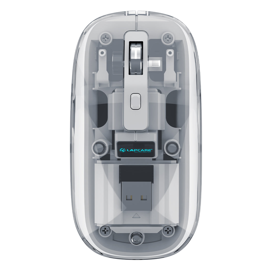 Trendy Wireless Mouse Transparent BT+2.4Ghz White (LMW-710)