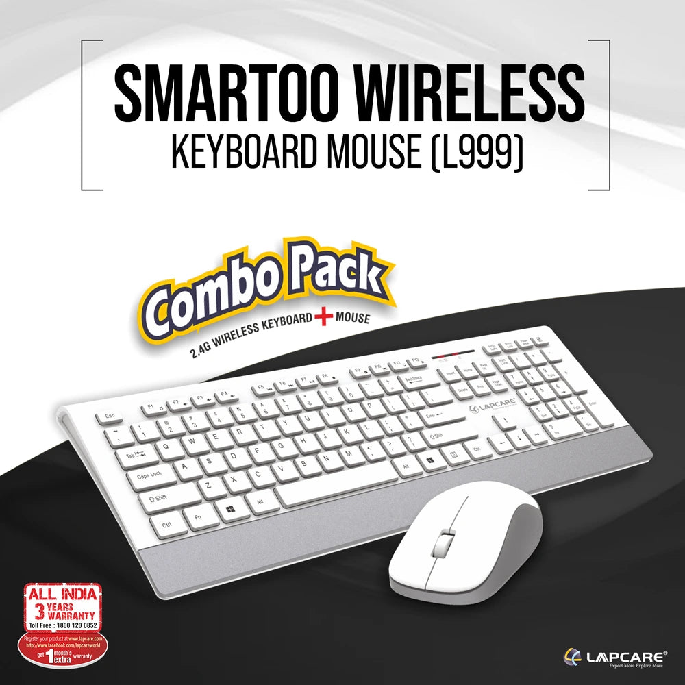 Lapcare Smartoo Wireless Combo White+Silver