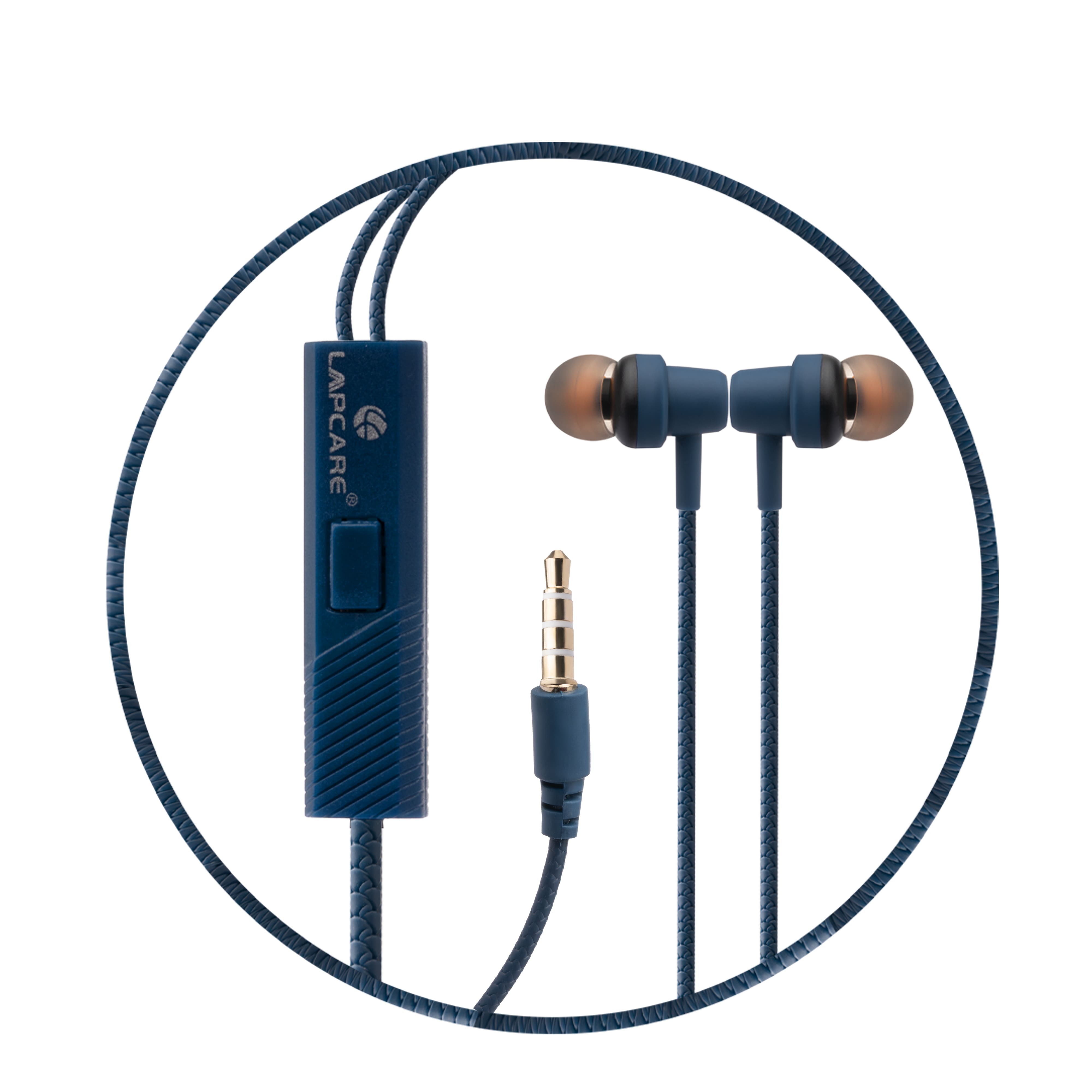 WOOBUDS VII wired Earbuds with inbuilt MIC- Blue (LBD-909)