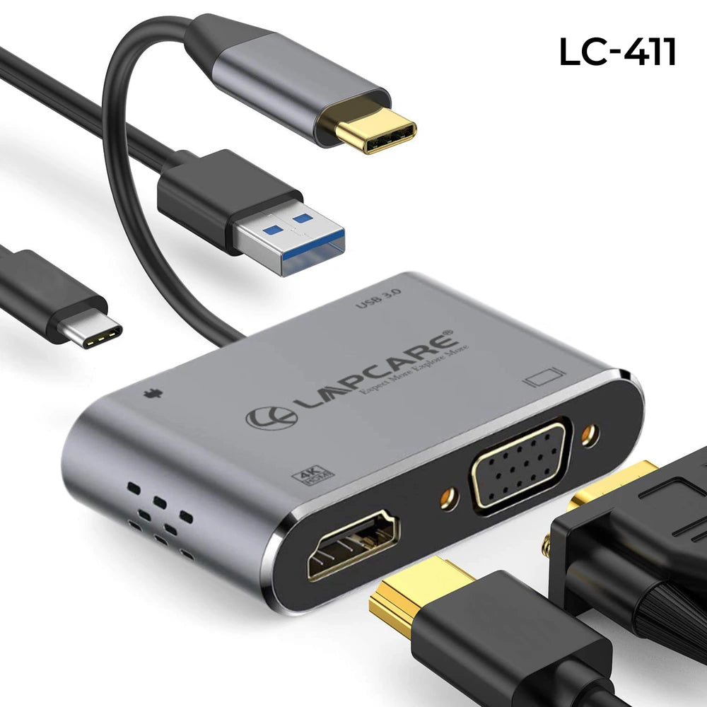 Type C 3.1 - 4 in 1 Travel Docking station (USB / PD/ HDMI / VGA)