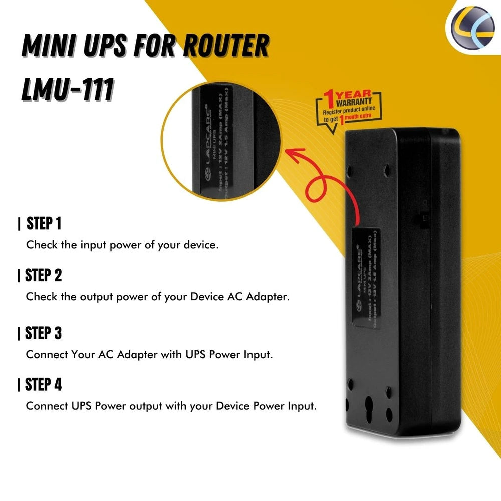 Lapcare Mini Ups for Router LMU-111