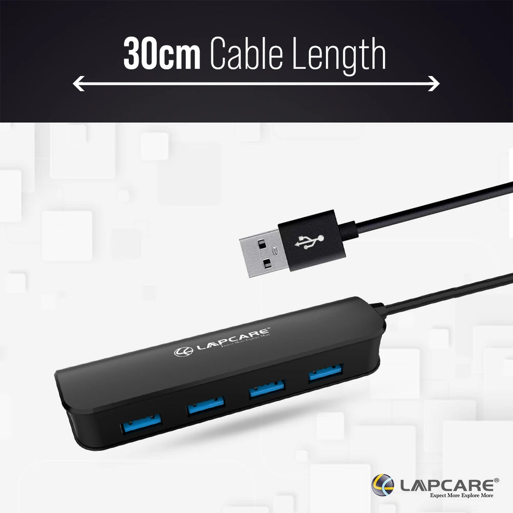 4 Port 3 USB Hub with Power port & 30CM cable